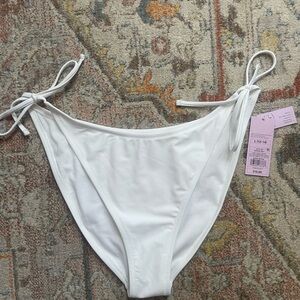 White Bikini Bottom with Side Ties